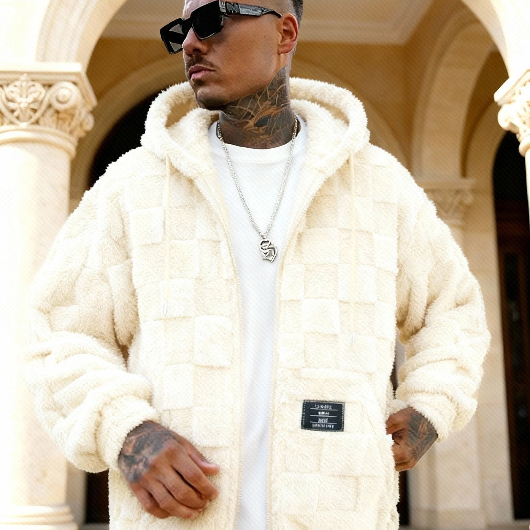 Men'S Hooded Warm Long Sleeve | Comfortable Casual Jacket with Zipper Closure, Suitable for Fall/Winter, Solid Color with Pockets