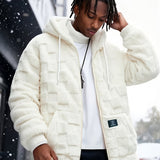 Men'S Hooded Warm Long Sleeve | Comfortable Casual Jacket with Zipper Closure, Suitable for Fall/Winter, Solid Color with Pockets