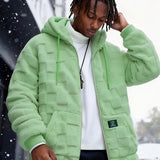 Men'S Hooded Warm Long Sleeve | Comfortable Casual Jacket with Zipper Closure, Suitable for Fall/Winter, Solid Color with Pockets