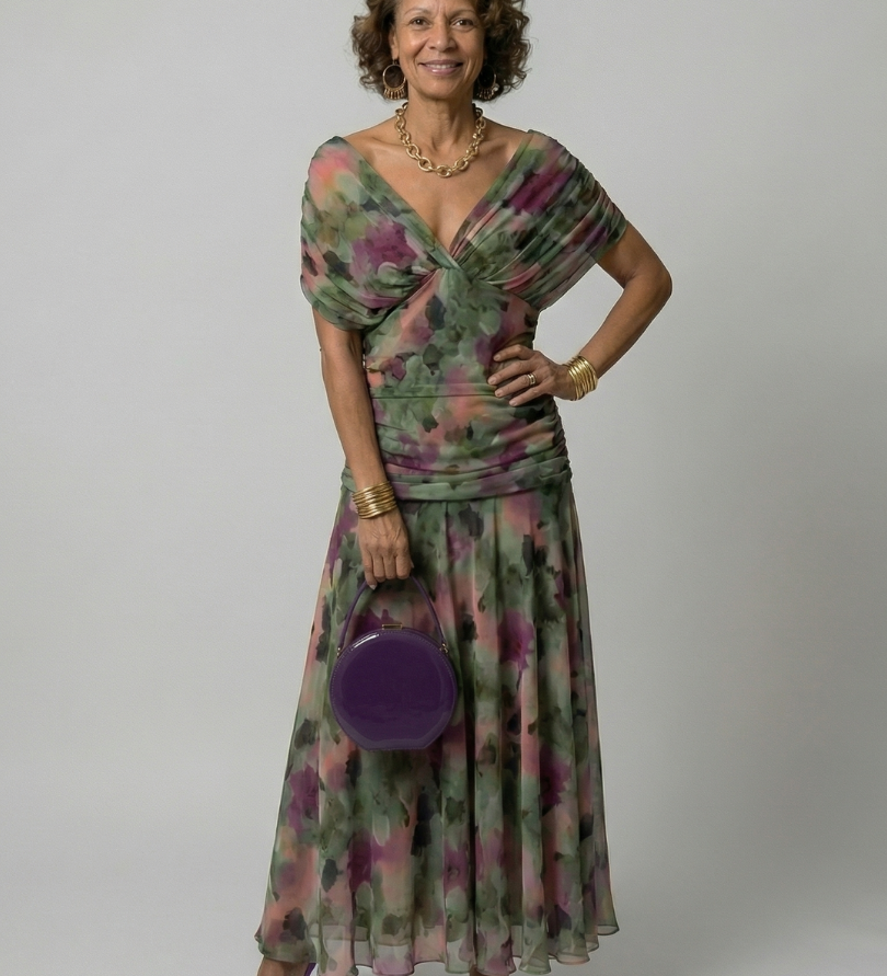 Calen | Off Shoulder Flow Midi Dress