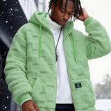 Men'S Hooded Warm Long Sleeve | Comfortable Casual Jacket with Zipper Closure, Suitable for Fall/Winter, Solid Color with Pockets