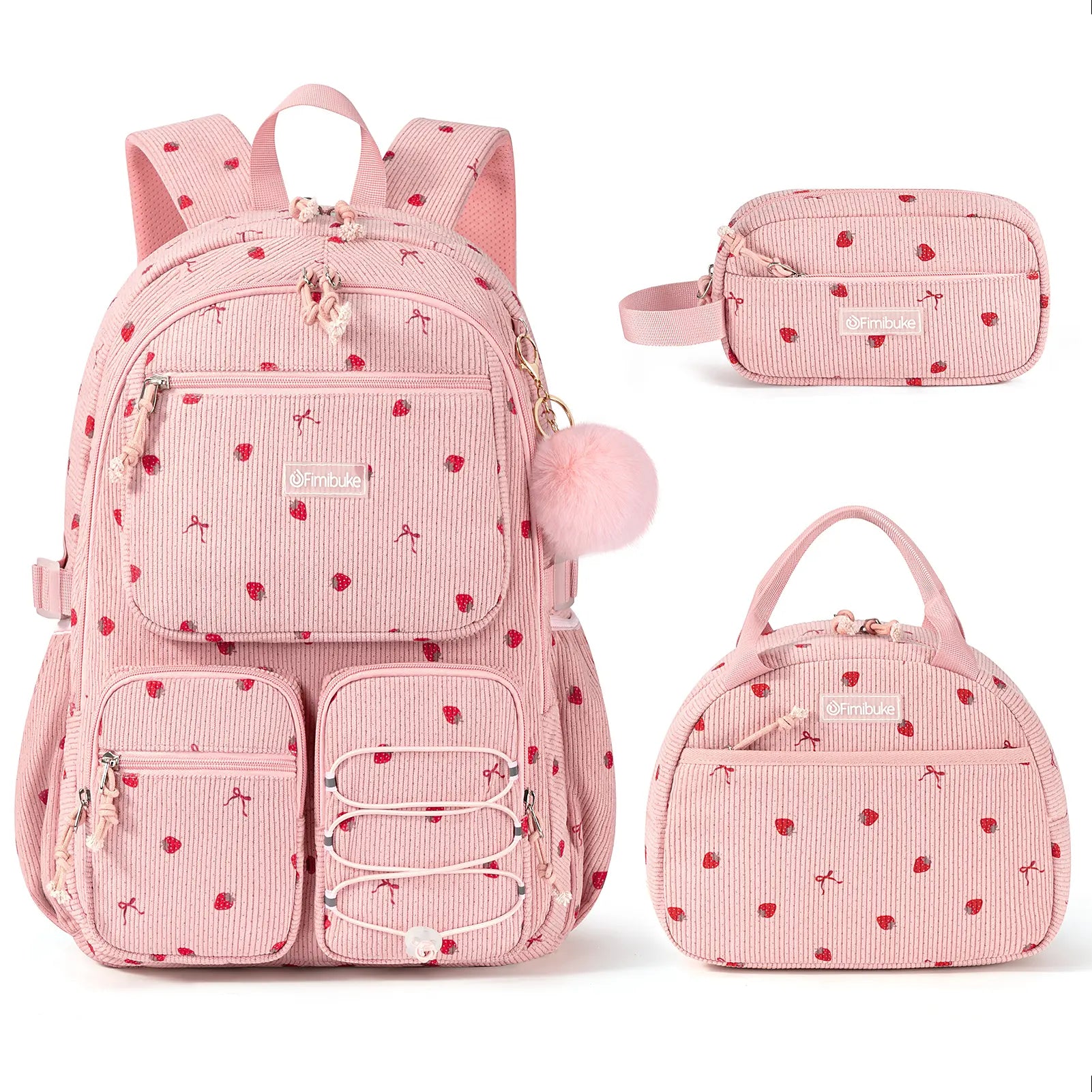 Fimibuke 3PCS Backpack for School,Waterproof Bookbag Set with Lunch Box & Pencil Case,School Bag for Elementary Middle School,Back to School Gift,Birthday'S Gift,Back to School Shopping,Travel Essentials