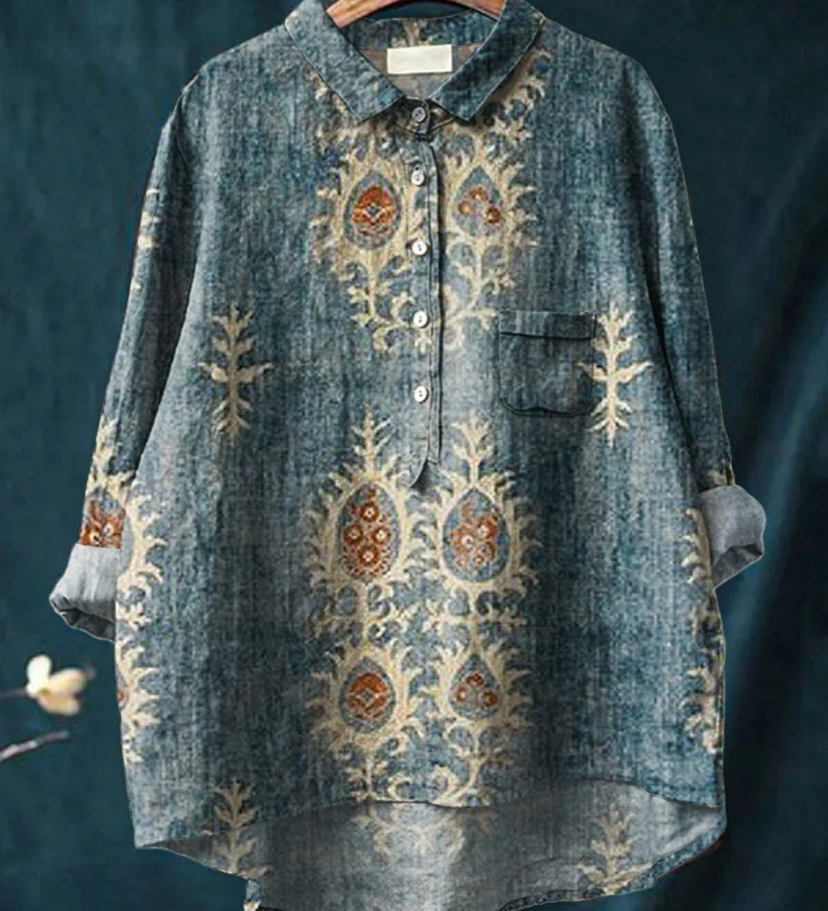 Daisy | Ženski vintage casual s etničkim cvijetnim tiskom