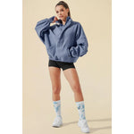 Ooey Gooey Half Zip Sweater - Blue Dusk