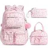 Fimibuke 3PCS Backpack for School,Waterproof Bookbag Set with Lunch Box & Pencil Case,School Bag for Elementary Middle School,Back to School Gift,Birthday'S Gift,Back to School Shopping,Travel Essentials