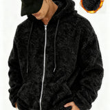 Pearson OBM Men's Plush Winter Thickened Casual Outerwear Fashion High-Quality Zipper Hoodie