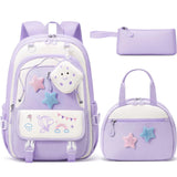 Fimibuke 3PCS Backpack for School,Waterproof Bookbag Set with Lunch Box & Pencil Case,School Bag for Elementary Middle School,Back to School Gift,Birthday'S Gift,Back to School Shopping,Travel Essentials