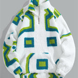 1pc Double-sided Plush Mid-high Neck Zip-up Pullover Jacket, Casual Sport Sweatshirt Jacket, Soft and Comfortable Fabric, Warm and Breathable