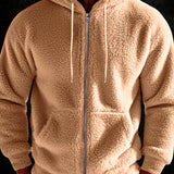 Pearson OBM Men's Plush Winter Thickened Casual Outerwear Fashion High-Quality Zipper Hoodie