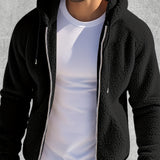Pearson OBM Men's Plush Winter Thickened Casual Outerwear Fashion High-Quality Zipper Hoodie