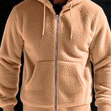 Pearson OBM Men's Plush Winter Thickened Casual Outerwear Fashion High-Quality Zipper Hoodie