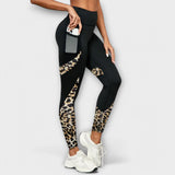 Trening hlače s visokim strukom i leopard uzorkom