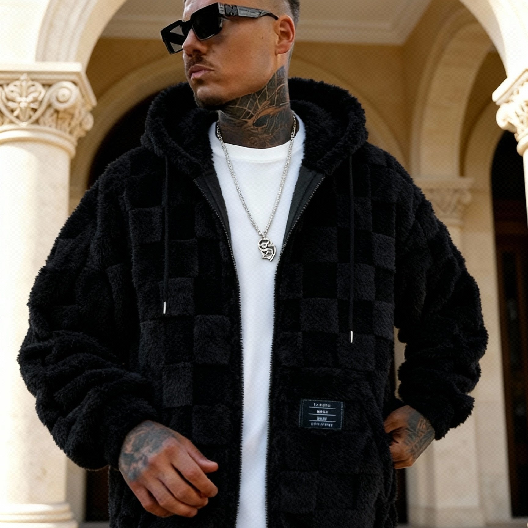 Men'S Hooded Warm Long Sleeve | Comfortable Casual Jacket with Zipper Closure, Suitable for Fall/Winter, Solid Color with Pockets