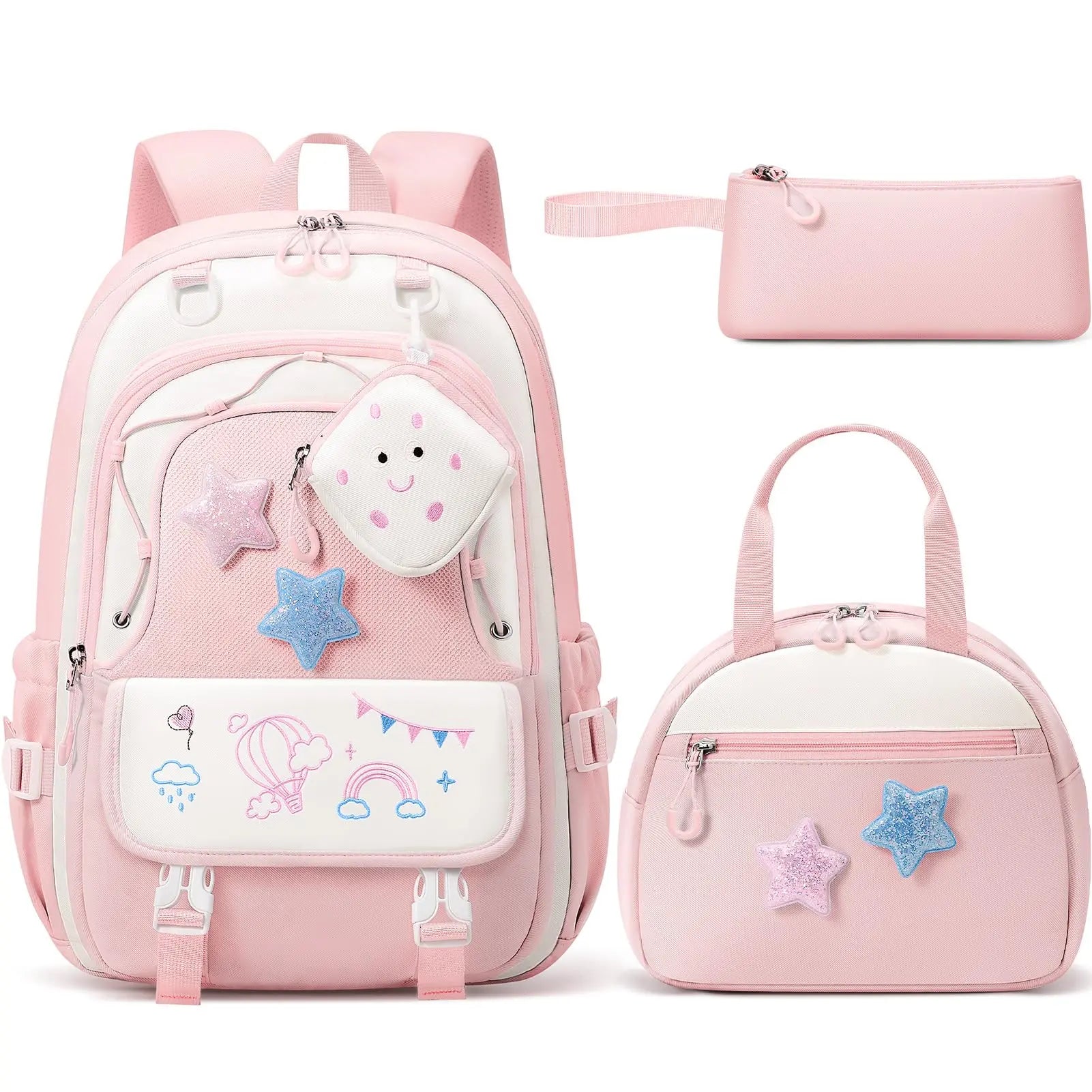 Fimibuke 3PCS Backpack for School,Waterproof Bookbag Set with Lunch Box & Pencil Case,School Bag for Elementary Middle School,Back to School Gift,Birthday'S Gift,Back to School Shopping,Travel Essentials