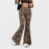 Leopardaste Bootcut Hlače
