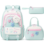 Fimibuke 3PCS Backpack for School,Waterproof Bookbag Set with Lunch Box & Pencil Case,School Bag for Elementary Middle School,Back to School Gift,Birthday'S Gift,Back to School Shopping,Travel Essentials