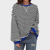 Ksenija - Džemper s dugim rukavima i okruglim izrezom u prugama