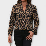 Opustena bluza s leopard uzorkom