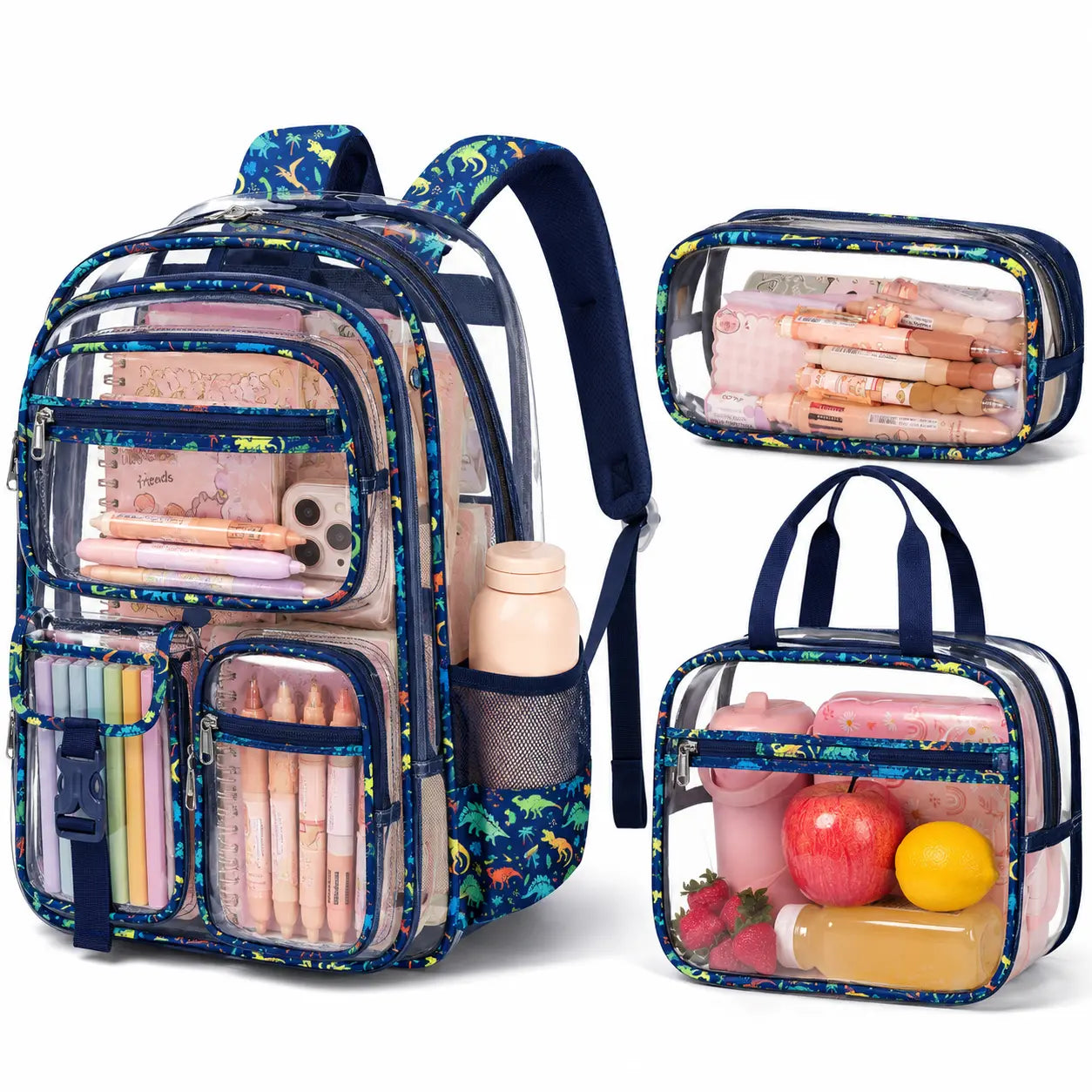 Fimibuke 3PCS Backpack for School,Waterproof Bookbag Set with Lunch Box & Pencil Case,School Bag for Elementary Middle School,Back to School Gift,Birthday'S Gift,Back to School Shopping,Travel Essentials