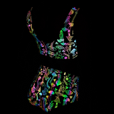 Colorful Reflective Rave Party Shiny Bikini Set