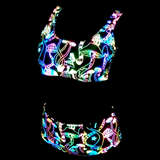 Colorful Reflective Rave Party Shiny Bikini Set