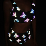 Colorful Reflective Rave Party Shiny Bikini Set