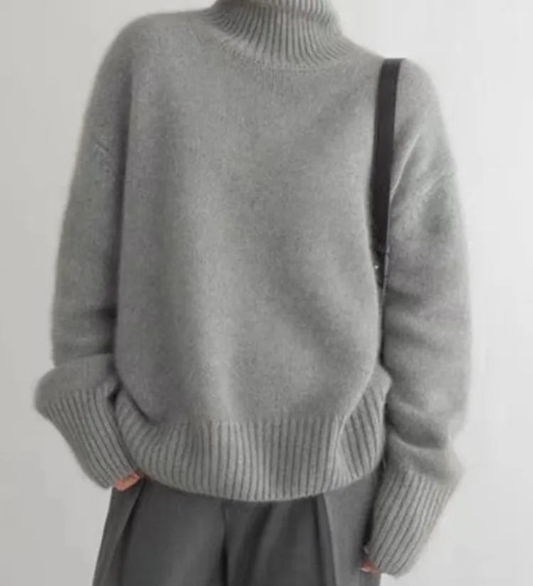 Lara - Džemper od Kašmira s Visokim Ovratnikom