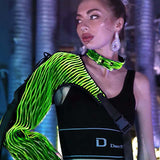 Cyberpunk Rave Clothing Luminous One Shoulder Sleeve Top