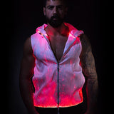 Cyberpunk Rave Clothing Luminous Hooded Vest