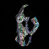 Hollow Out Halter Reflective Rave Dress