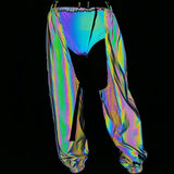 Laser Rave Reflective Open-Crotch Pants
