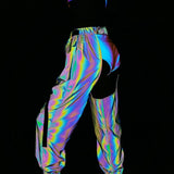 Laser Rave Reflective Open-Crotch Pants
