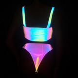 Reflective Rave Clothing Shiny Bikini Set