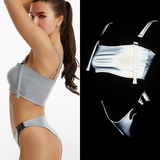 Reflective Rave Clothing Shiny Bikini Set