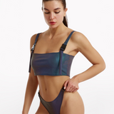 Reflective Rave Clothing Shiny Bikini Set