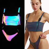 Reflective Rave Clothing Shiny Bikini Set