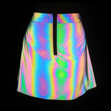 Reflective Rave Clothing Shiny Skirt Tank Two Piece Set