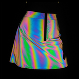 Reflective Rave Clothing Shiny Skirt Tank Two Piece Set