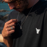 Oahu Wave Dog Tag Necklace
