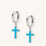 Lazio Turquoise Dangle Cross Earrings