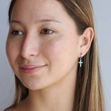 Lazio Turquoise Dangle Cross Earrings