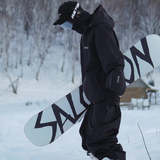 Ski Wear Black Fleece-Lined Waterproof Ski Suit -Unisex (Single Unit Available)