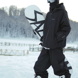 Ski Wear Black Fleece-Lined Waterproof Ski Suit -Unisex (Single Unit Available)