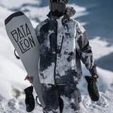Ski Wear Black Waterproof Snowboard Jacket & Pants Set -Unisex