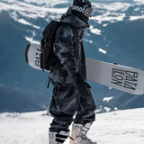 Ski Wear Black Waterproof Snowboard Jacket & Pants Set -Unisex