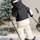 Ski Wear Color Block Waterproof Jacket&Bibs Kids Snow Suit (Single Unit Available)