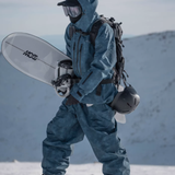 Ski Wear Denim Look Fleece-Lined Waterproof Ski Suit -Unisex