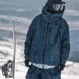 Ski Wear Denim Look Fleece-Lined Waterproof Ski Suit -Unisex