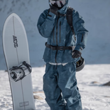 Ski Wear Denim Look Fleece-Lined Waterproof Ski Suit -Unisex