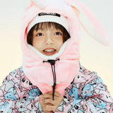 Ski Wear Kids Plush Jumping Ear Snow Helmet Hood